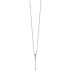 14k White Gold 1/4 carat Diamond Graduated 3-stone with Dangle 18 inch Y-Necklace