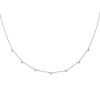 True Origin 14K White Gold 1 carat Lab Grown Diamond VS+ F+ Complete 7 Station 18 in Necklace