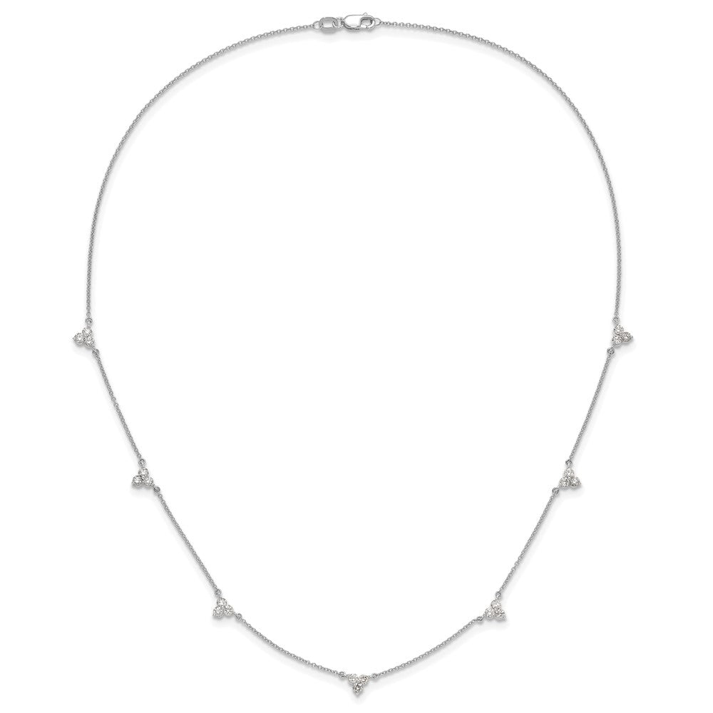 True Origin 14K White Gold 1 carat Lab Grown Diamond VS+ F+ Complete 7 Station 18 in Necklace