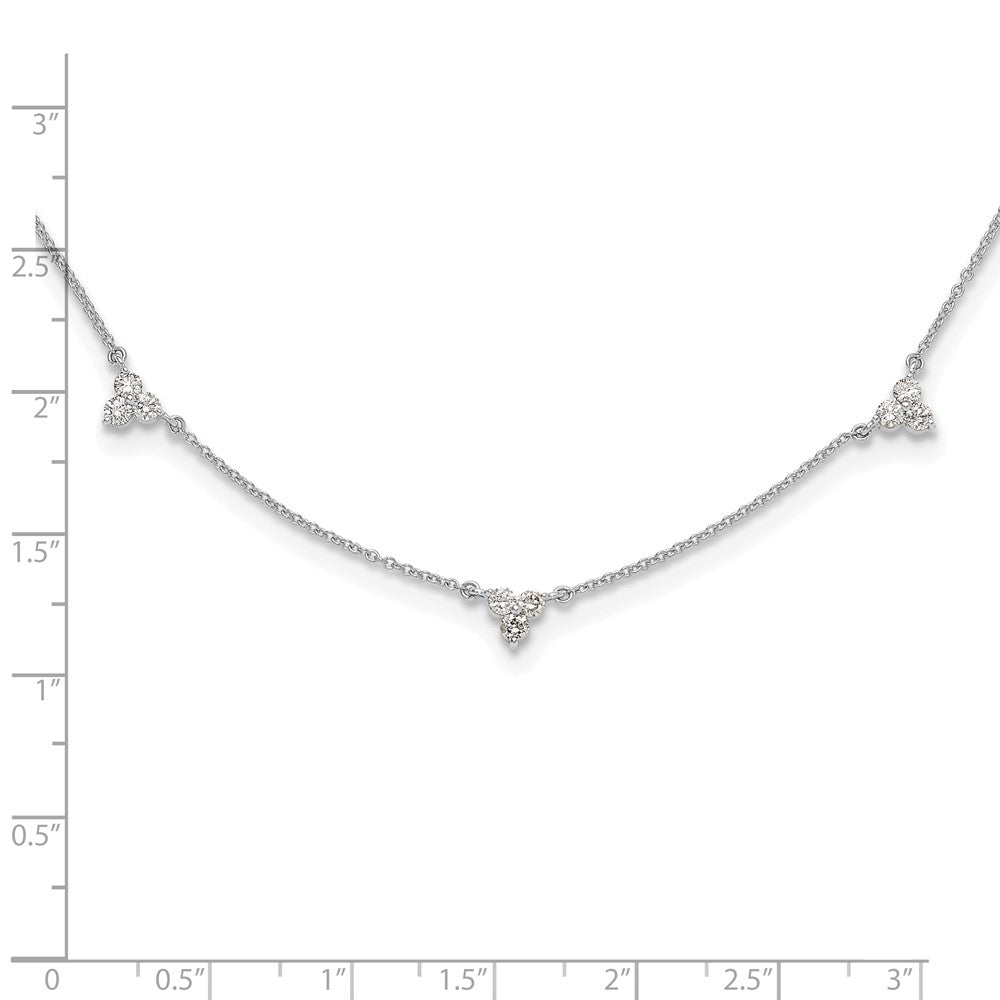 True Origin 14K White Gold 1 carat Lab Grown Diamond VS+ F+ Complete 7 Station 18 in Necklace