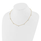 14k Complete 1 carat Diamond 3-Stone Cluster 7-Station 18 inch Necklace