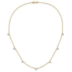 True Origin 14K Yellow Gold 1 carat Lab Grown Diamond VS+ F+ Complete 7 Station 18 in Necklace