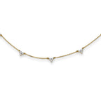 True Origin 14K Yellow Gold 1 carat Lab Grown Diamond VS+ F+ Complete 7 Station 18 in Necklace