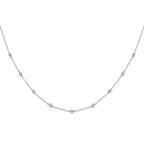 14k White Gold 1/2 carat Lab Grown Diamond VS/SI+ G+ Nine Station 18 inch Necklace