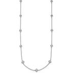14k White Gold Complete 1/2 carat Diamond Quatrefoil Design 9-Station 18 inch Necklace