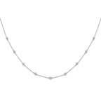 14k White Gold Complete 1/2 carat Diamond Quatrefoil Design 9-Station 18 inch Necklace