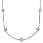 14k White Gold Complete 1/2 carat Diamond Quatrefoil Design 9-Station 18 inch Necklace