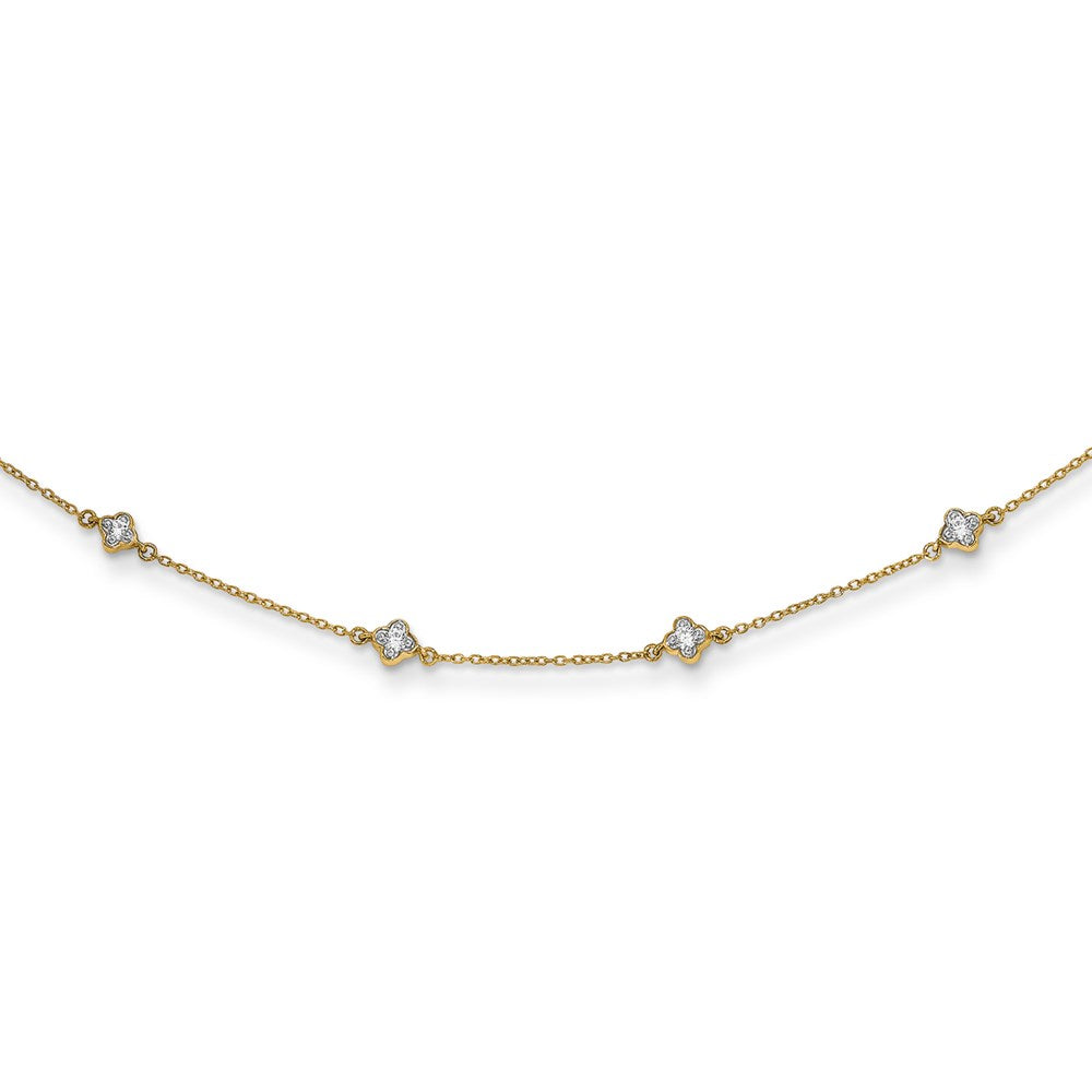 14k 1/2 carat Lab Grown Diamond VS/SI+ G+ Nine Station 18 inch Necklace