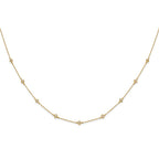 14k Complete 1/2 carat Diamond Quatrefoil Design 9-Station 18 inch Necklace