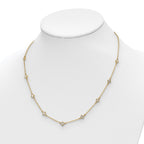 14k Complete 1/2 carat Diamond Quatrefoil Design 9-Station 18 inch Necklace