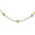 14k Complete 1/2 carat Diamond Quatrefoil Design 9-Station 18 inch Necklace