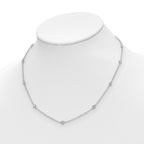 14k White Gold Complete 1/2 carat Diamond 9-Station 18 inch Necklace