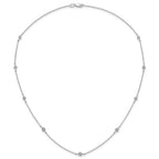 14k White Gold Complete 1/2 carat Diamond 9-Station 18 inch Necklace