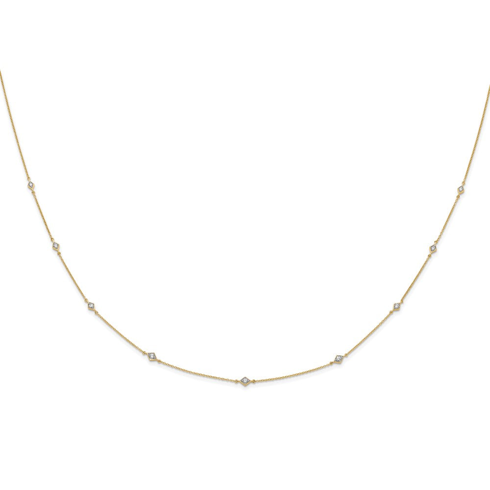 14k 1/2 carat Lab Grown Diamond VS/SI+ G+ Nine Station 18 inch Necklace