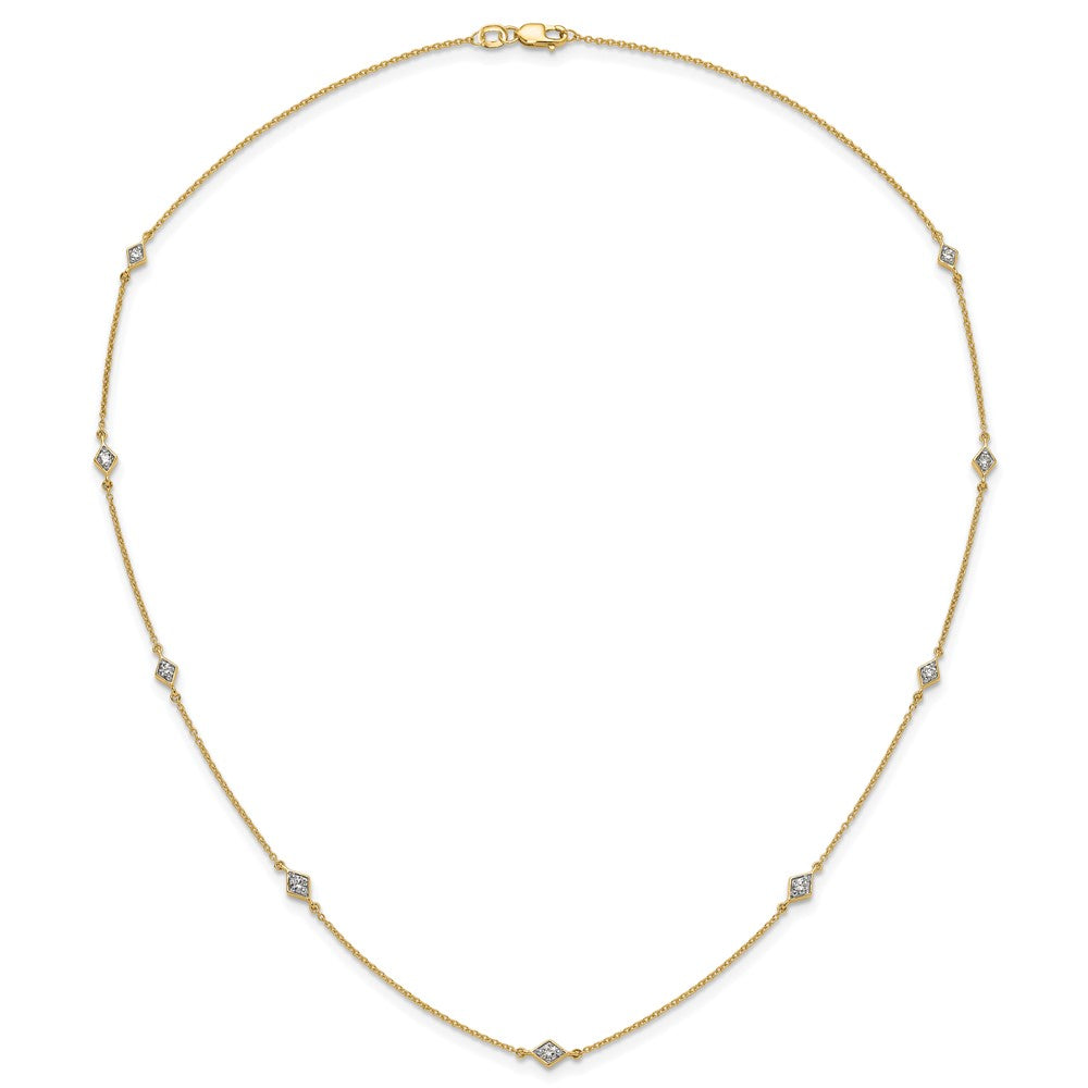 14k 1/2 carat Lab Grown Diamond VS/SI+ G+ Nine Station 18 inch Necklace