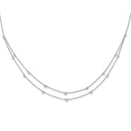 14k White Gold 1/2 carat Lab Grown Diamond VS/SI+ G+ Sixteen Station Double Strand 18 inch Necklace