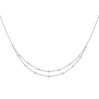14k White Gold Complete 1/2 carat Diamond Multi-Station Double Strand 18 inch Necklace