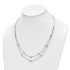 14k White Gold Complete 1/2 carat Diamond Multi-Station Double Strand 18 inch Necklace