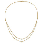 14k Complete 1/2 carat Diamond Multi-Station Double Strand 18 inch Necklace
