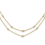 14k 1/2 carat Lab Grown Diamond VS/SI+ G+ Sixteen Station Double Strand 18 inch Necklace