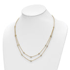 14k Complete 1/2 carat Diamond Multi-Station Double Strand 18 inch Necklace