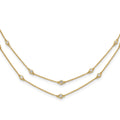 14k Complete 1/2 carat Diamond Multi-Station Double Strand 18 inch Necklace