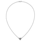 14k White Gold with Black Rhodium 1/10 carat Diamond Bee 18 inch Necklace