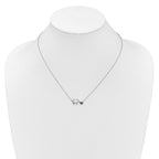 14k White Gold 1/20 carat Black Diamond Mother and Baby Bear 18 in Necklace