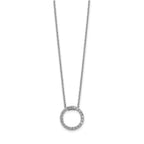 14k White Gold 1/4 carat Diamond Circle 18 inch Necklace
