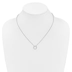 14k White Gold 1/4 carat Diamond Circle 18 inch Necklace