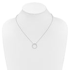 14k White Gold 1/2 carat Diamond Circle 18 inch Necklace