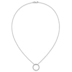 14k White Gold 1/2 carat Diamond Circle 18 inch Necklace