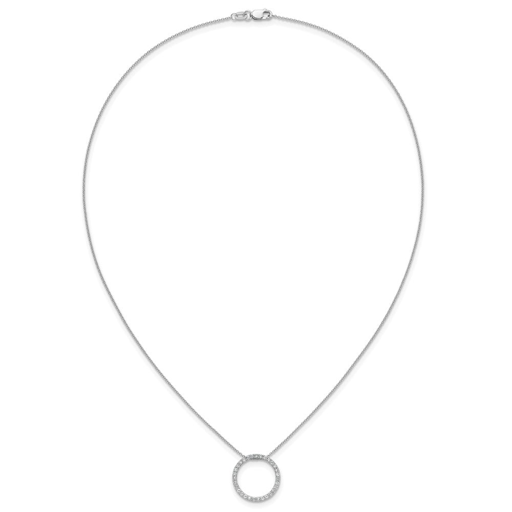 14k White Gold 1/2 carat Diamond Circle 18 inch Necklace