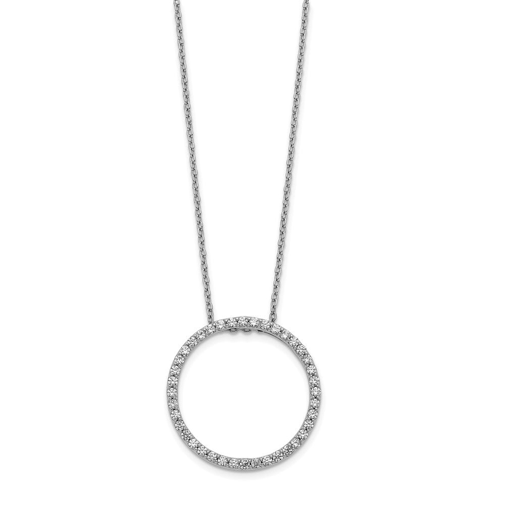 14k White Gold 5/8 carat Diamond Circle 18 inch Necklace