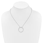 14k White Gold 3/4 carat Diamond Circle 18 inch Necklace