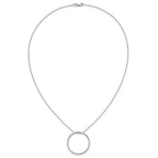 14k White Gold 3/4 carat Diamond Circle 18 inch Necklace