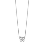 14k White Gold 1/10 carat Diamond Butterfly 18 inch Necklace