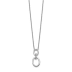 14k White Gold 1/20 carat Diamond Oval Pendant 18 inch Necklace