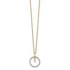 14k Two-tone 1/5 carat Diamond Circle Pendant 18 inch Necklace