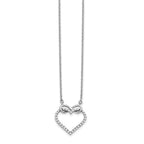14k White Gold 1/4 carat Diamond Heart with Infinity 18 inch Necklace