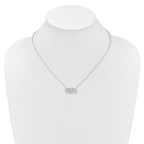14k White Gold Polished 1/5 carat Diamond Infinity with Heart 18 inch Necklace