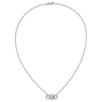 14k White Gold Polished 1/5 carat Diamond Infinity with Heart 18 inch Necklace