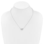 14k White Gold 1/15 carat Diamond Lotus Flower 18 inch Necklace