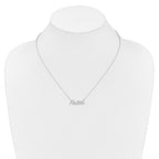 14k White Gold 1/4 carat Diamond FAITH Script 18 inch Necklace