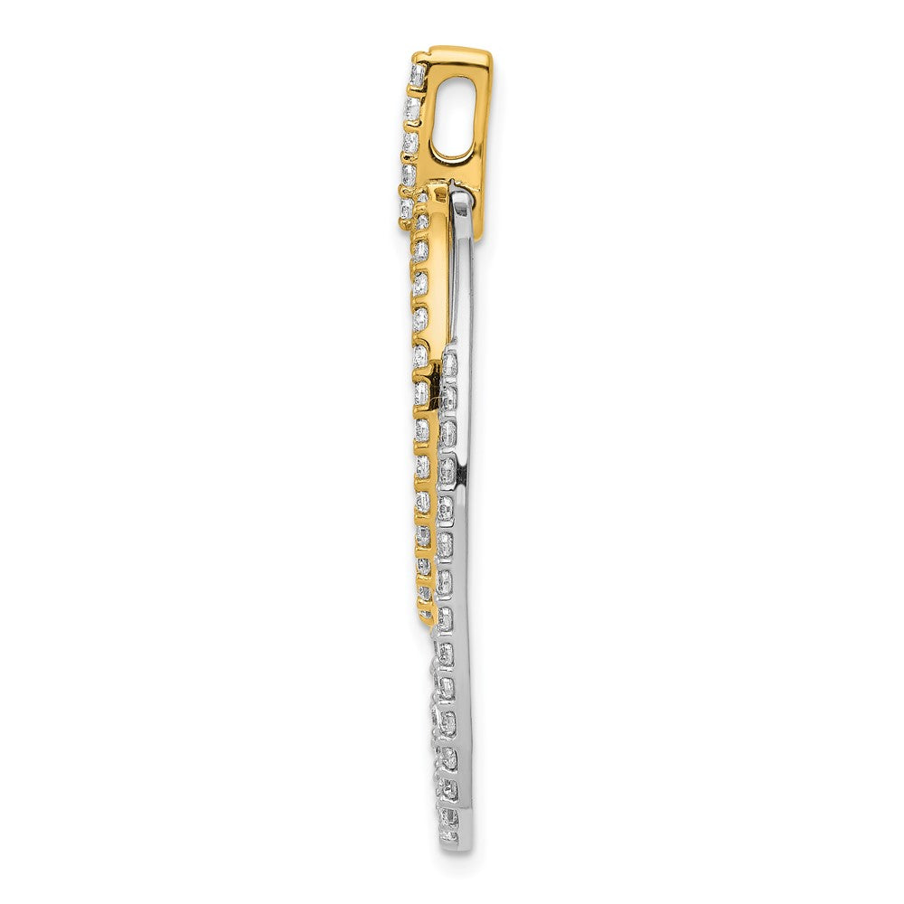14k Two-tone 1 carat Diamond Double Oval Pendant