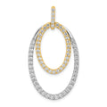 14k Two-tone 1 carat Diamond Double Oval Pendant