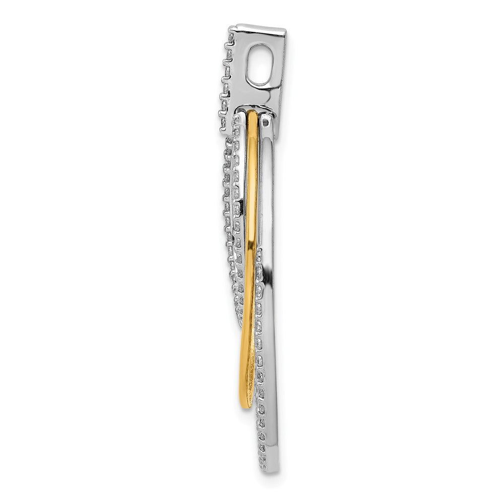 14k Two-tone 1/2 carat Diamond Fancy Triple Oval Pendant