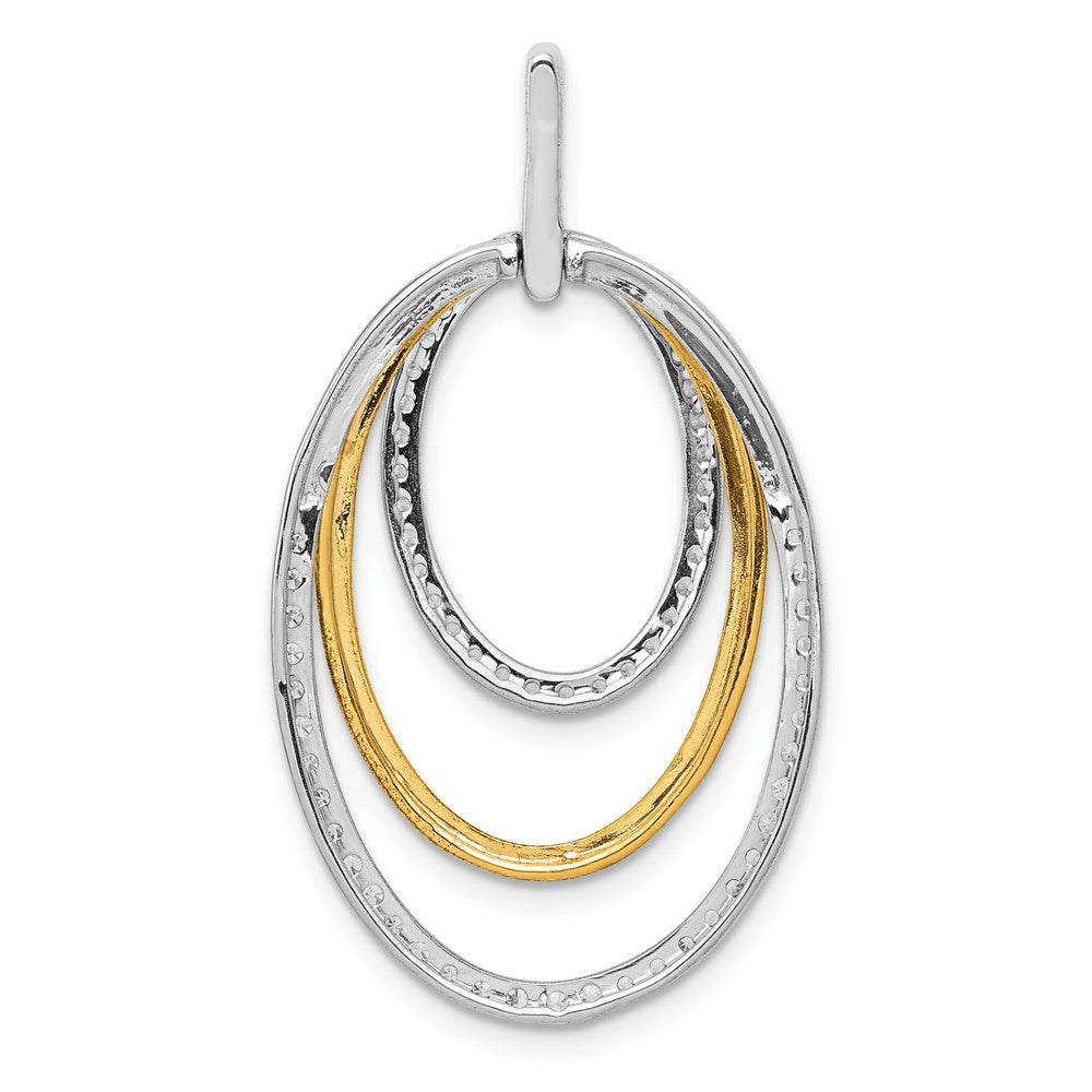 14k Two-tone 1/2 carat Diamond Fancy Triple Oval Pendant