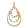 14k Two-tone Polished 1/2 carat Diamond Triple Teardrop Pendant
