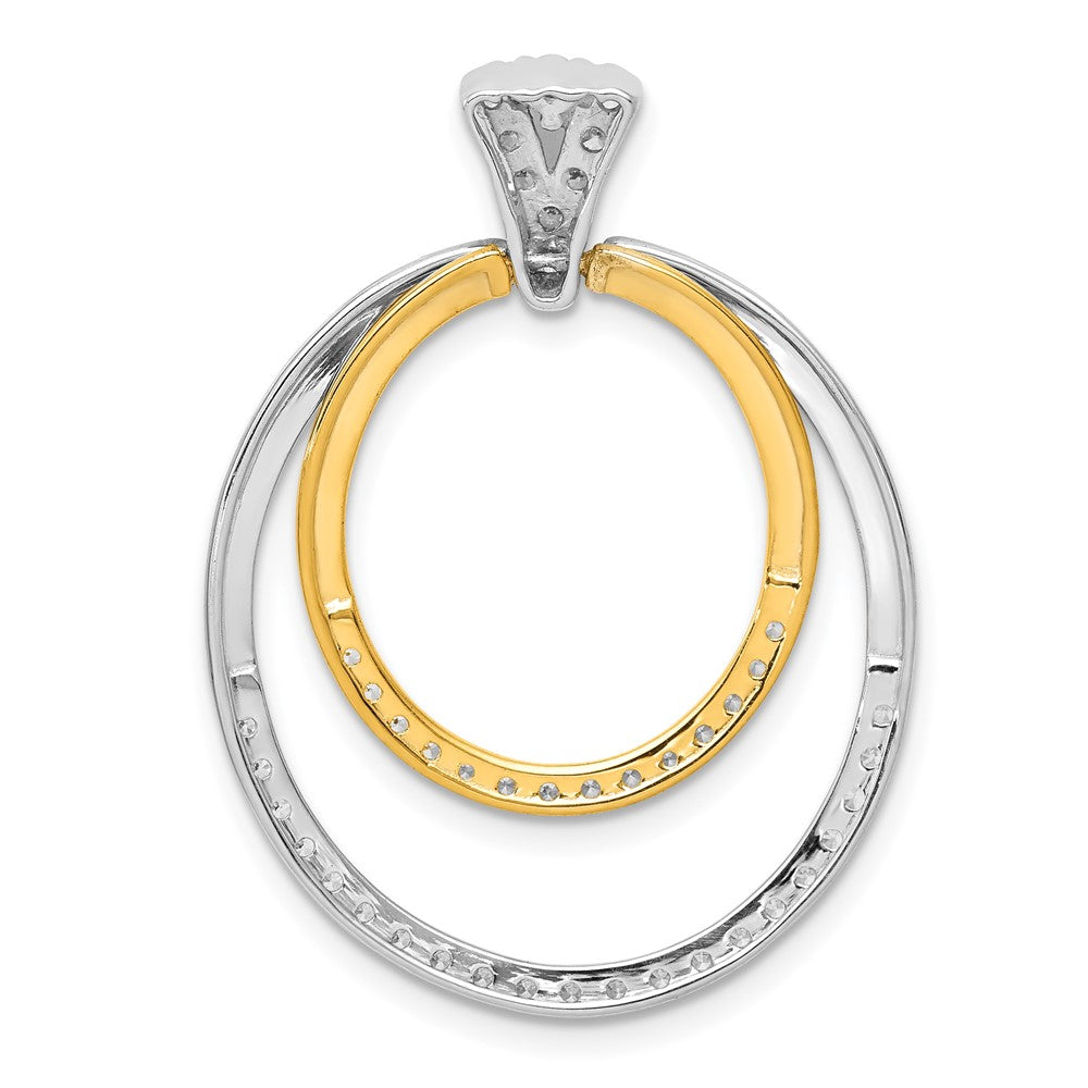 14k Two-tone 1/2 carat Diamond Fancy Double Circle Pendant